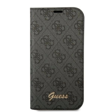 Guess GUBKP14SHG4SHK iPhone 14 6.1 black / Juodas book 4G Vintage Gold Logo 2