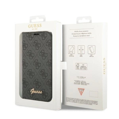 Guess GUBKP14SHG4SHK iPhone 14 6.1 black / Juodas book 4G Vintage Gold Logo 6