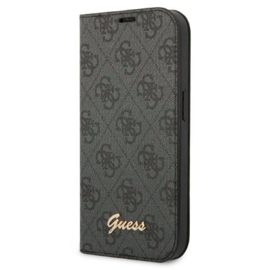 Guess GUBKP14SHG4SHK iPhone 14 6.1 black / Juodas book 4G Vintage Gold Logo