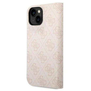 Guess GUBKP14SHG4SHP iPhone 14 6.1 pink / Rožinis book 4G Vintage Gold Logo 1