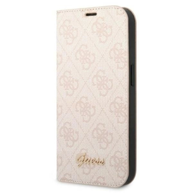 Guess GUBKP14SHG4SHP iPhone 14 6.1 pink / Rožinis book 4G Vintage Gold Logo