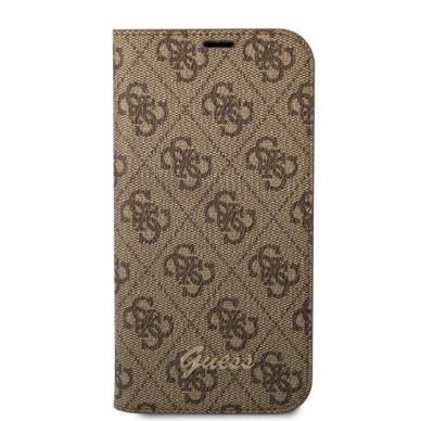 Originalus Guess dėklas GUBKP14SHG4SHW iPhone 14 6.1 Rudas / Rudas book 4G Vintage Auksinis Logo 2