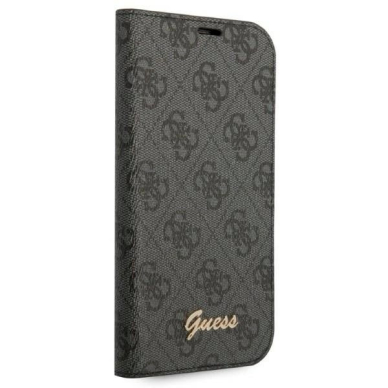 Guess GUBKP14XHG4SHK iPhone 14 Pro Max 6.7 black / Juodas book 4G Vintage Gold Logo 4