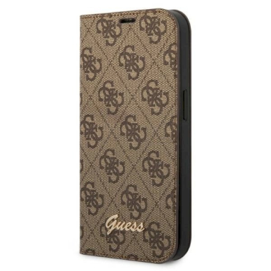 Guess GUBKP14XHG4SHW iPhone 14 Pro Max 6.7 brown / brown book 4G Vintage Gold Logo