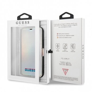 Originalus Atverčiamas Guess Dėklas Guflbkn65Bld Iphone 11 Pro Max Sidabrinis Iridescent 5