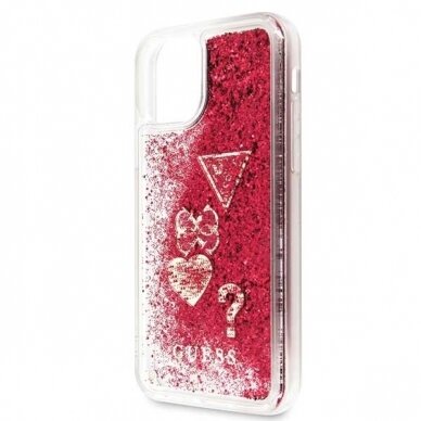 Originalus Guess Dėklas Guhcn58Glhflra Iphone 11 Pro Raspberry Nugarėlė Glitter Hearts  2