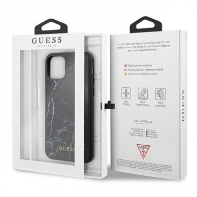 Originalus Guess Dėklas Guhcn58Hymabk Iphone 11 Pro Juodas Marble  6