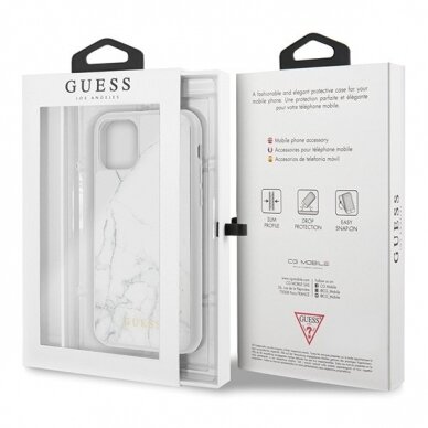 Originalus Guess Dėklas Guhcn58Hymawh Iphone 11 Pro Baltas Marble UGLX912 6