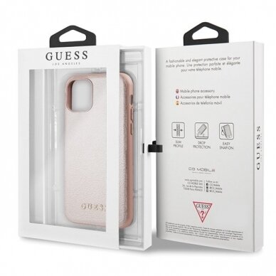 Originalus Guess Dėklas Guhcn58Iglrg Iphone 11 Pro Rose Auksinis Hard Case Iridescent 6