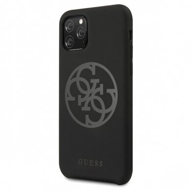 Originalus Guess Dėklas Guhcn58Ls4Gbk Iphone 11 Pro Juodas Nugarėlė Silicone 4G Tone On Tone  1