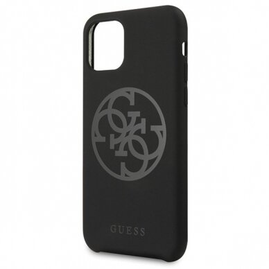 Guess GUHCN58LS4GBK iPhone 11 Pro black/czarny hard case Silicone 4G Tone On Tone 2