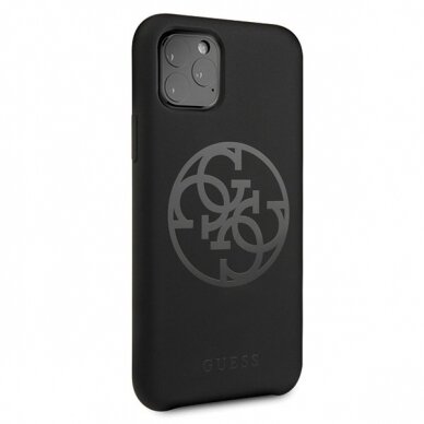 Originalus Guess Dėklas Guhcn58Ls4Gbk Iphone 11 Pro Juodas Nugarėlė Silicone 4G Tone On Tone  4