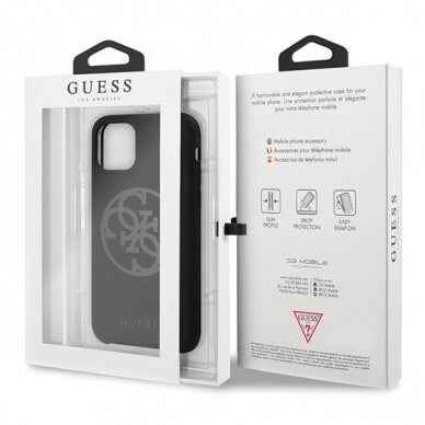 Originalus Guess Dėklas Guhcn58Ls4Gbk Iphone 11 Pro Juodas Nugarėlė Silicone 4G Tone On Tone  6