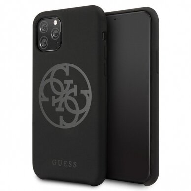 Guess GUHCN58LS4GBK iPhone 11 Pro black/czarny hard case Silicone 4G Tone On Tone