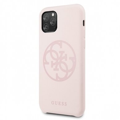 Guess GUHCN58LS4GLP iPhone 11 Pro light pink/jasnoróżowy hard case Silicone 4G Tone On Tone 1