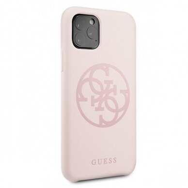 Guess GUHCN58LS4GLP iPhone 11 Pro light pink/jasnoróżowy hard case Silicone 4G Tone On Tone 4