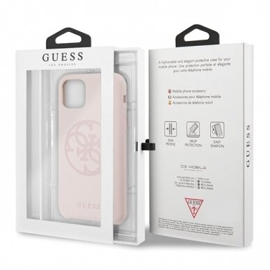 Guess GUHCN58LS4GLP iPhone 11 Pro light pink/jasnoróżowy hard case Silicone 4G Tone On Tone 6