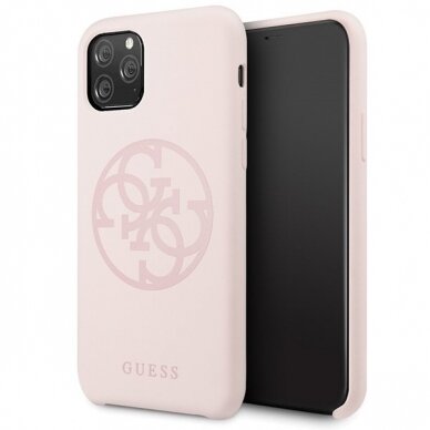 Guess GUHCN58LS4GLP iPhone 11 Pro light pink/jasnoróżowy hard case Silicone 4G Tone On Tone