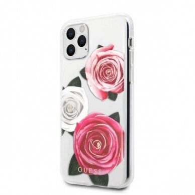 Dėklas Guess Flower Desire GUHCN58ROSTRT iPhone 11 Pro Permatomas 1