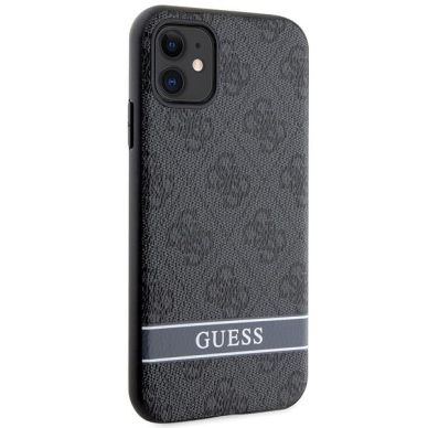 Dėklas Guess 4G Stripe GUHCN61P4SNK iPhone 11 / Xr Pilkas 3