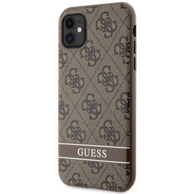 Dėklas Guess 4G Stripe GUHCN61P4SNW iPhone 11 / Xr Rudas 1