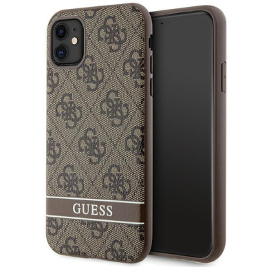 Dėklas Guess 4G Stripe GUHCN61P4SNW iPhone 11 / Xr Rudas