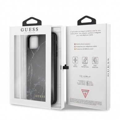 Originalus Guess Dėklas Guhcn65Hymabk Iphone 11 Pro Max Juodas Marble 6