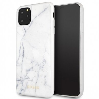 Originalus Guess Dėklas Guhcn65Hymawh Iphone 11 Pro Max Baltas Marble