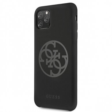 Originalus Guess Dėklas Guhcn65Ls4Gbk Iphone 11 Pro Max Juodas Nugarėlė Silicone 4G Tone On Tone 1