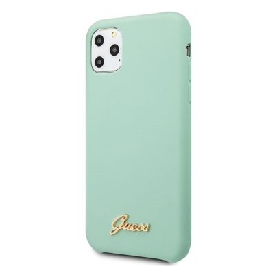 Originalus Guess Dėklas Guhcn65Lslmggr Iphone 11 Pro Max Žalias Hard Case Silicone Vintage Auksinis Logo 1