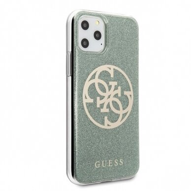 Originalus Guess Dėklas Guhcn65Pcuglka Iphone 11 Pro Max Chaki 4G Circle Glitter 4