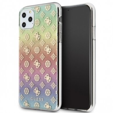 Originalus Guess Dėklas Guhcn65Peoml Iphone 11 Pro Max Multicolor Nugarėlė Iridescent 4G Peony