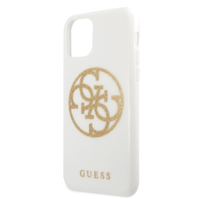 Originalus Guess Dėklas Guhcn65Tpuwhglg Iphone 11 Pro Max Baltas Glitter 4G Circle Logo 2