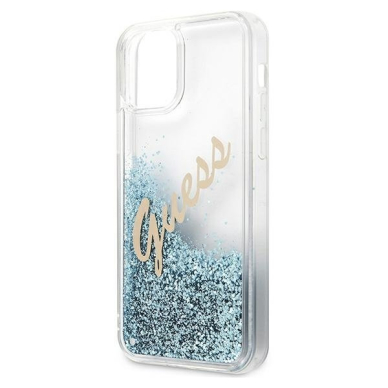 Dėklas Guess GUHCP12LGLVSBL Glitter Vintage Script iPhone 12 Pro Max 6,7" Mėlynas 6