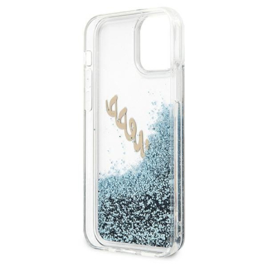 Dėklas Guess GUHCP12LGLVSBL Glitter Vintage Script iPhone 12 Pro Max 6,7" Mėlynas 7