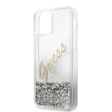 Dėklas Guess GUHCP12LGLVSSI Glitter Vintage Script iPhone 12 Pro Max 6,7" Sidabrinis 6