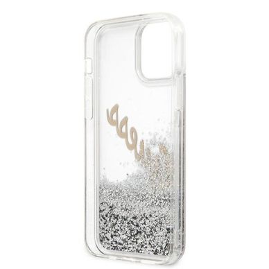 Dėklas Guess GUHCP12LGLVSSI Glitter Vintage Script iPhone 12 Pro Max 6,7" Sidabrinis 7