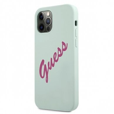 Dėklas Guess GUHCP12LLSVSBF Silicone Vintage iPhone 12 Pro Max 6,7" Melsvas 1