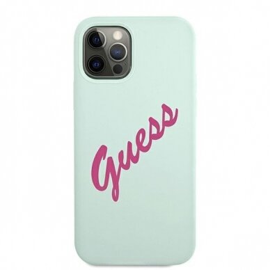 Dėklas Guess GUHCP12LLSVSBF Silicone Vintage iPhone 12 Pro Max 6,7" Melsvas 2