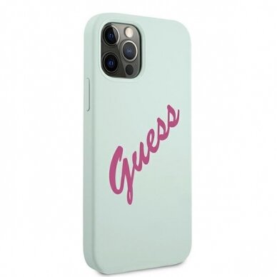 Dėklas Guess GUHCP12LLSVSBF Silicone Vintage iPhone 12 Pro Max 6,7" Melsvas 3