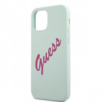 Dėklas Guess GUHCP12LLSVSBF Silicone Vintage iPhone 12 Pro Max 6,7" Melsvas 5