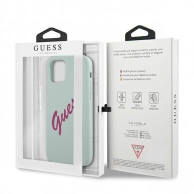 Dėklas Guess GUHCP12LLSVSBF Silicone Vintage iPhone 12 Pro Max 6,7" Melsvas 7