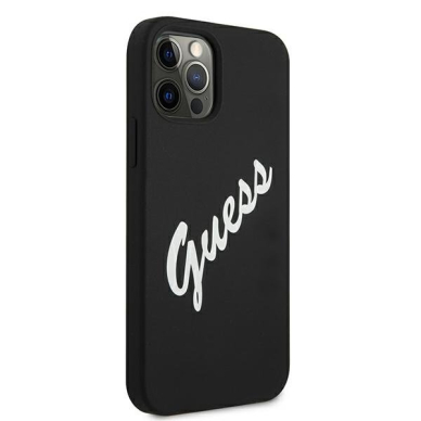 Dėklas Guess GUHCP12LLSVSBW Silicone Vintage iPhone 12 Pro Max 6,7" juodas-baltas 3