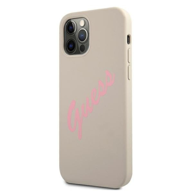 Dėklas Guess GUHCP12LLSVSGP Silicone Vintage iPhone 12 Pro Max 6,7" pilkas-rožinis 1