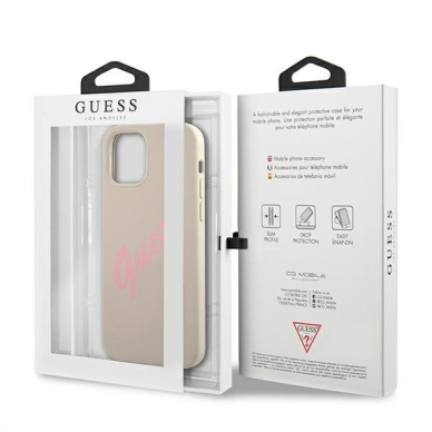 Dėklas Guess GUHCP12LLSVSGP Silicone Vintage iPhone 12 Pro Max 6,7" pilkas-rožinis 7