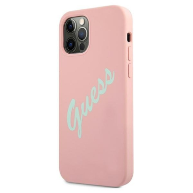 Dėklas Guess GUHCP12LLSVSPG Silicone Vintage iPhone 12 Pro Max 6,7" žalias-rožinis 1