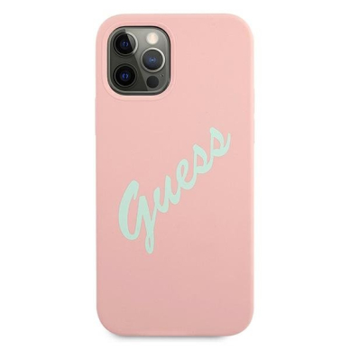 Dėklas Guess GUHCP12LLSVSPG Silicone Vintage iPhone 12 Pro Max 6,7" žalias-rožinis 2