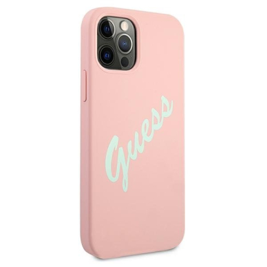 Dėklas Guess GUHCP12LLSVSPG Silicone Vintage iPhone 12 Pro Max 6,7" žalias-rožinis 3