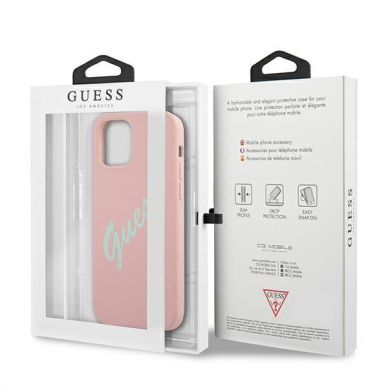 Dėklas Guess GUHCP12LLSVSPG Silicone Vintage iPhone 12 Pro Max 6,7" žalias-rožinis 7