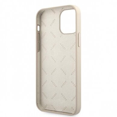 Dėklas Guess GUHCP12MLSVSGP Silicone Vintage iPhone 12/12 Pro 6,1" pilkas-rožinis 6